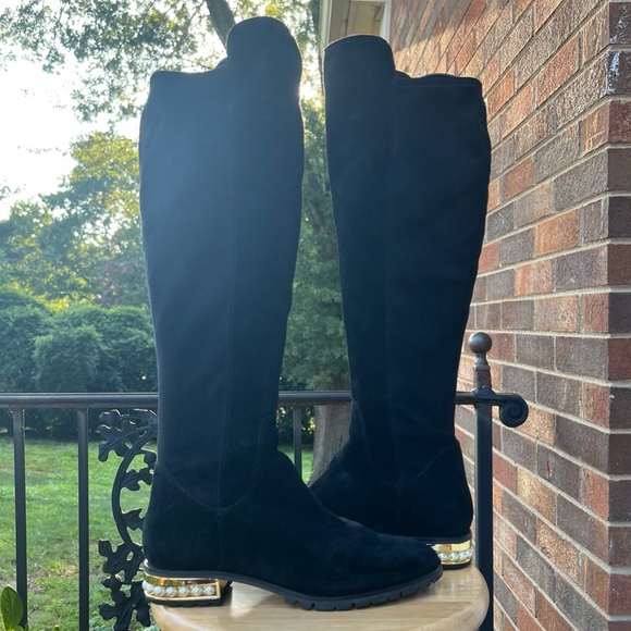 Karl Lagerfeld Sutton Tall Boot With Pearls - Picture 2 of 4